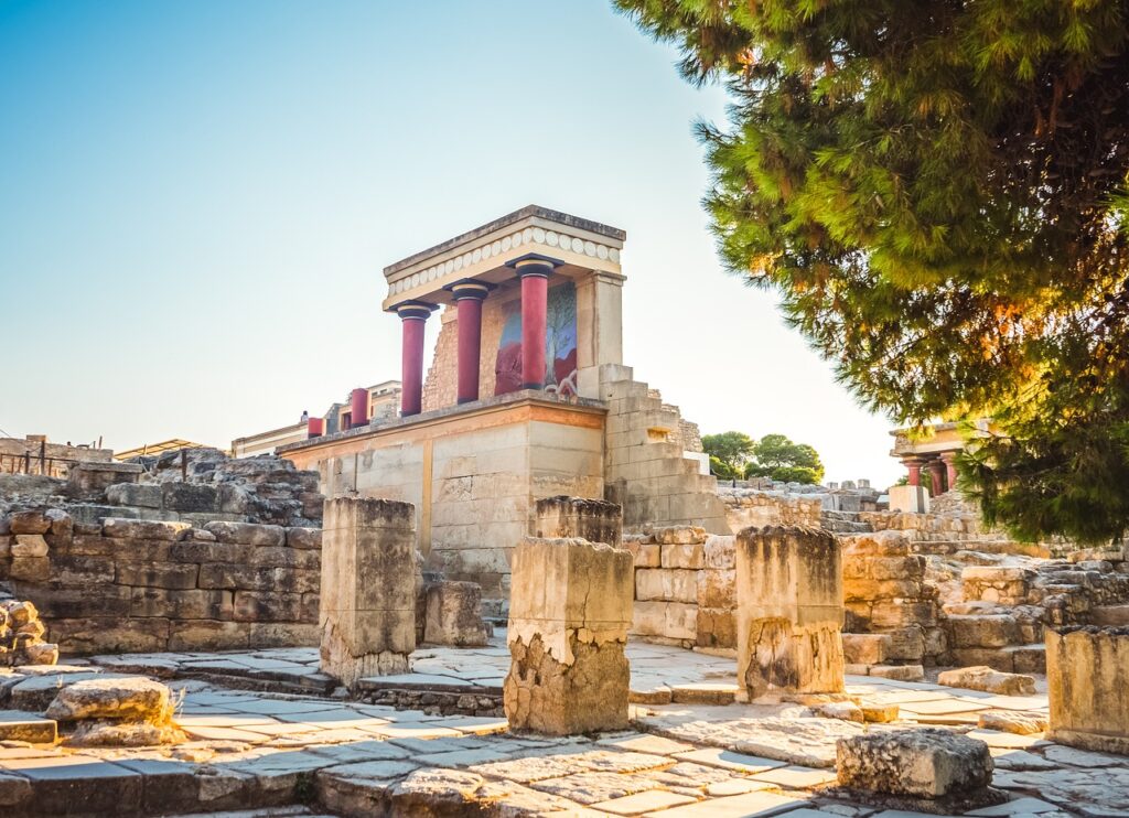 temple, columns, ruins