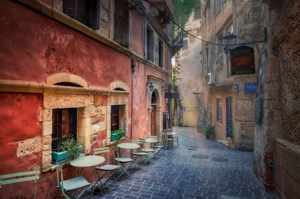 chania, alley, crete